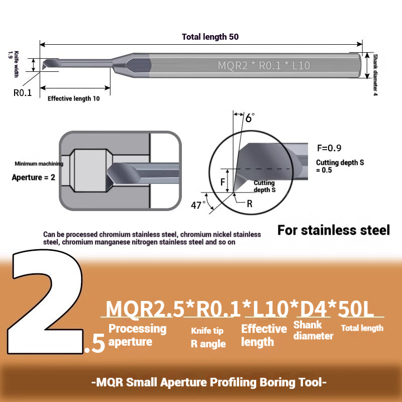 1127-Profiling Turning Tools Small Bore Boring Tools CNC Stainless Steel Aluminum MQR Turning Bore Micro Turning Tools Boring Turning Tools Shandong Denso Pricision Tools Co.,Ltd.